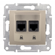 Комп'ютерна розетка подвійна Schneider Electric Sedna RJ45 кат6 STP титан SDN5000168