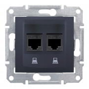Комп'ютерна розетка подвійна Schneider Electric Sedna RJ45 кат6 STP графіт SDN5000170