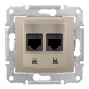 Компьютерная розетка двойная Schneider Electric Sedna RJ45 кат6 STP титан SDN5000168