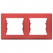 Рамка Schneider Electric Sedna 2-постова термопластик червоний SDN5800341