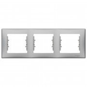 Рамка Schneider Electric Sedna 3-постовая термопластик алюминий SDN5800560