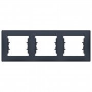 Рамка Schneider Electric Sedna 3-постовая термопластик графит SDN5800570