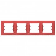 Рамка Schneider Electric Sedna 4-постовая термопластик красный SDN5800741