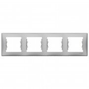 Рамка Schneider Electric Sedna 4-постовая термопластик алюминий SDN5800760