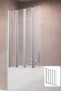 Шторка для ванны Radaway Eos PNW 107х152 см складывающаяся профиль хром стекло прозрачное 1205501-101