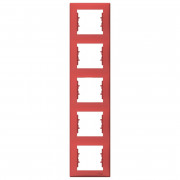 Рамка Schneider Electric Sedna 5-постова вертикальна термопластик червоний SDN5801541