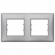 Рамка Schneider Electric Sedna 2-постовая IP44 термопластик алюминий SDN5810660