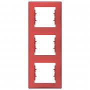 Рамка Schneider Electric Sedna 3-постовая вертикальная термопластик красный SDN5801341