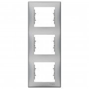 Рамка Schneider Electric Sedna 3-постовая вертикальная термопластик алюминий SDN5801360