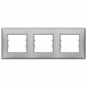 Рамка Schneider Electric Sedna 3-постовая IP44 термопластик алюминий SDN5810760