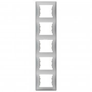 Рамка Schneider Electric Sedna 5-постовая вертикальная термопластик алюминий SDN5801560