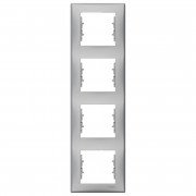 Рамка Schneider Electric Sedna 4-постовая вертикальная термопластик алюминий SDN5802060