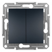 Выключатель Schneider Electric Asfora 2-клавишный кнопочный самозажимный антрацит EPH1100171