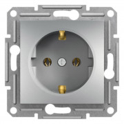 Розетка Schneider Electric Asfora с заземлением алюминий EPH2900161