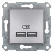 Розетка USB Schneider Electric Asfora 2,1A алюминий EPH2700261