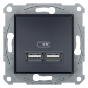 Розетка USB Schneider Electric Asfora 2,1A антрацит EPH2700271