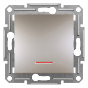 Выключатель проходной Schneider Electric Asfora 1-клавишный с подсветкой самозажимный бронза EPH1500169