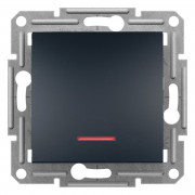 Выключатель Schneider Electric Asfora 1-клавишный с подсветкой самозажимный антрацит EPH1400171