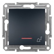 Кнопка звонка Schneider Electric Asfora с подсветкой самозажимная антрацит EPH1700171