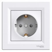 Розетка Schneider Electric Asfora із заземленням та захисними шторками білий EPH2900221