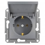 Розетка Schneider Electric Asfora с заземлением и крышкой сталь EPH3100162
