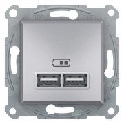 Розетка USB Schneider Electric Asfora 2,1A алюміній EPH2700261