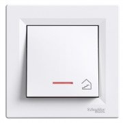 Выключатель Schneider Electric Asfora кнопочный с подсветкой и символом Лестница самозажимный белый EPH1900321