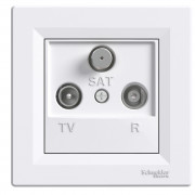 Розетка TV/R/SAT проходная Schneider Electric Asfora 4 дБ белый EPH3500221