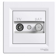 Розетка TV-SAT проходная Schneider Electric Asfora 8 дБ белый EPH3400321