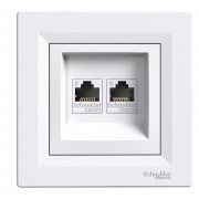 Розетка компьютерная Schneider Electric Asfora RJ45 кат6 UTP двойная белый EPH4800121
