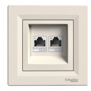 Розетка компьютерная Schneider Electric Asfora RJ45 кат6 UTP двойная крем EPH4800123