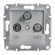 Розетка TV-SAT-SAT проходная Schneider Electric Asfora 1 дБ алюминий EPH3600161