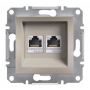 Розетка комп'ютерна Schneider Electric Asfora RJ45 кат5е UTP подвійна бронза EPH4400169