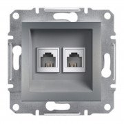 Телефонная розетка Schneider Electric Asfora RJ11 4 контакта двойная сталь EPH4200162