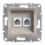 Телефонная розетка Schneider Electric Asfora RJ11 4 контакта двойная бронза EPH4200169