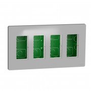 Блок скрытого монтажа Schneider Electric Unica New Unica System+ 4х2 пластик алюминий NU174430