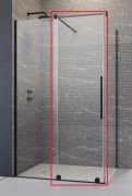 Стул душових дверей Radaway Furo Black KDJ 47.2х200 см розсувна ліва чорний/прозоре скло 10104472-54-01L