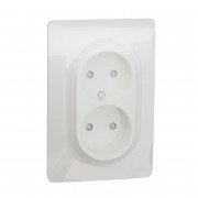 Розетка Schneider Electric Unica New двойная со шторками без заземления белый NU206318