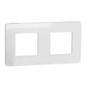 Рамка 2-постовая Schneider Electric Unica New Studio Color хром/белый NU280455