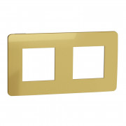 Рамка 2-постовая Schneider Electric Unica New Studio Color золото/белый NU280459