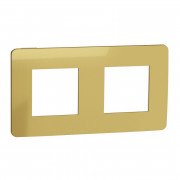 Рамка 2-постовая Schneider Electric Unica New Studio Color золото/белый NU280459