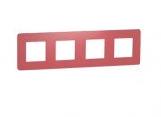 Рамка 4-постовая Schneider Electric Unica New Studio Color красный/белый NU280813