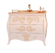 Тумба під раковину Marsan Arlette 1200 МДФ білий/золото Arlette1200goldk