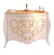 Тумба під раковину Marsan Bernarde 1200 МДФ білий/золото Bernarde1200goldk