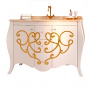 Тумба під раковину Marsan Bernarde 1200 МДФ білий/золото Bernarde1200goldr