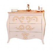 Тумба під раковину Marsan Arlette 900 МДФ білий/золото Arlette900goldk