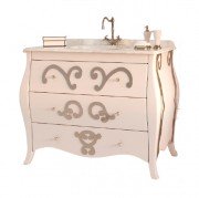 Тумба під раковину Marsan Arlette 900 МДФ білий/срібло Arlette900silverr