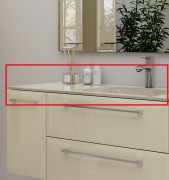 Стільниця Marsan 1050 права / ліва акриловий камінь матовий з раковиною Квадро глянець Marsan1050LRКвадро