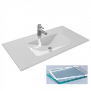 Раковина для ванной Marsan Квадро 800 врезная стекло прозрачный Квадро800стекло