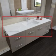 Столешница Marsan 1200 искусственный камень матовый с раковиной Квадро глянец Marsan1200Квадро-1